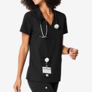 FIGS Casma 3 pocket scrub top XL Black